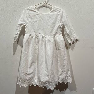 White short peasant dress